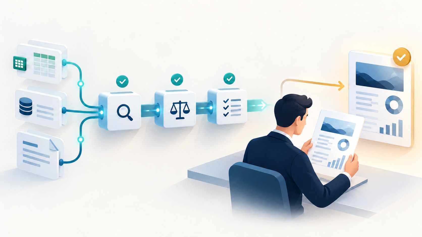 Fund factsheet production workflow with data validation, reconciliation and human review